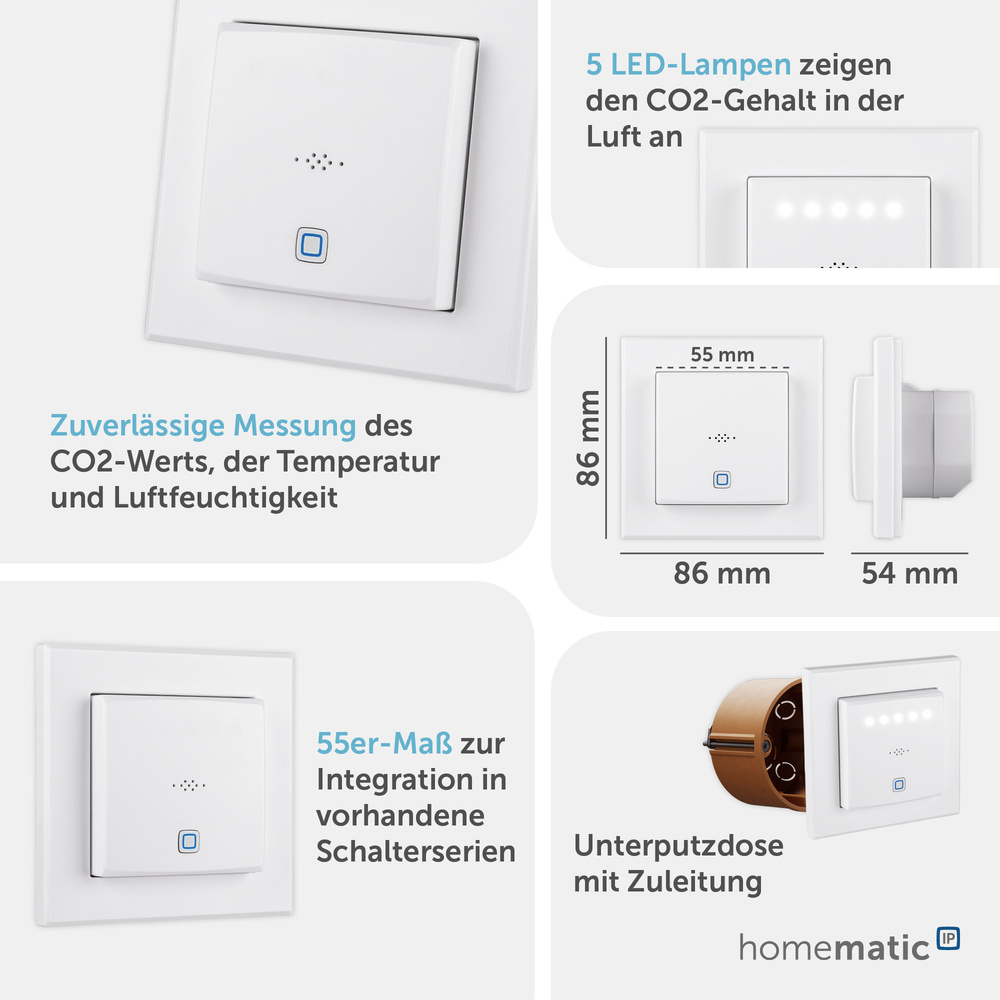 Homematic IP Smart Home CO2-Sensor, 230 V, HmIP-SCTH230