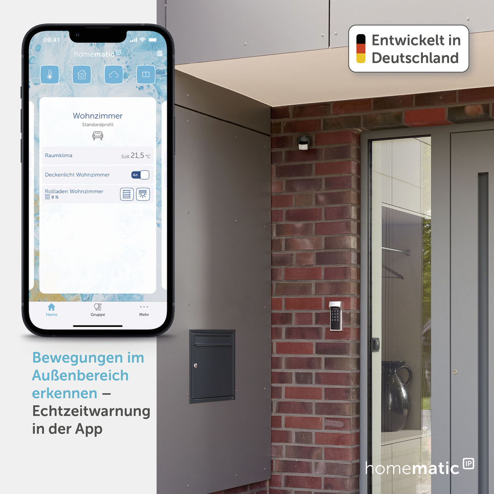 Homematic IP Smart Home Bewegungsmelder mit Dämmerungssensor – außen, anthrazit, HmIP-SMO-A-2