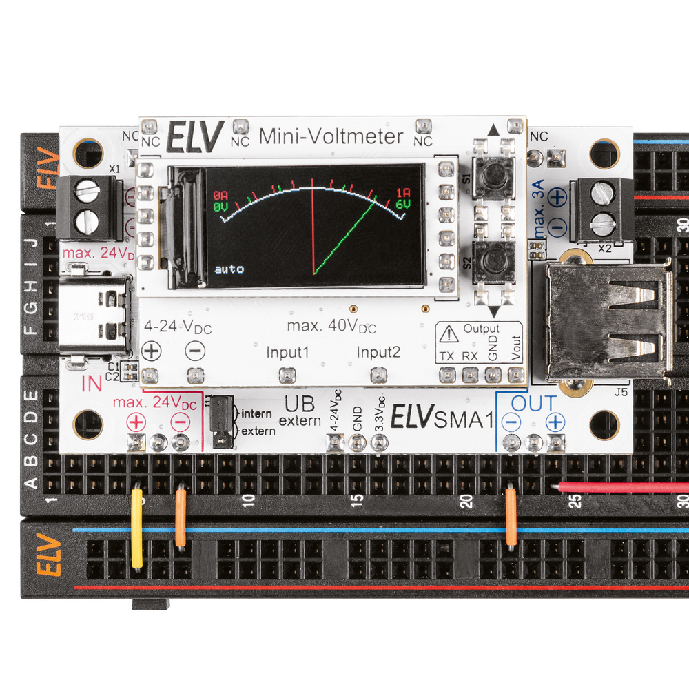 ELV Bausatz Strommessadapter SMA1 für ELV Mini-Voltmeter für Steckboards