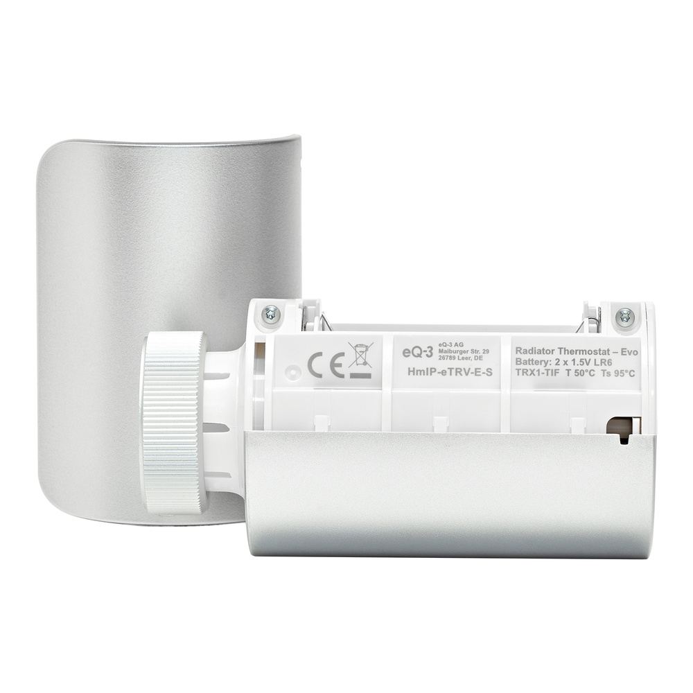 Homematic IP Smart Home Heizkörperthermostat – Evo, silber, HmIP-eTRV-E-S
