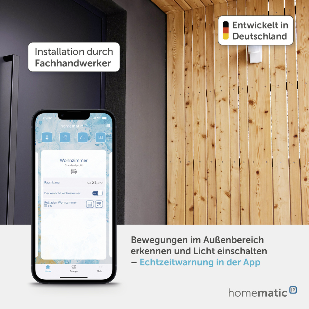 Homematic IP Smart Home Bewegungsmelder mit Schaltaktor – außen, HmIP-SMO230