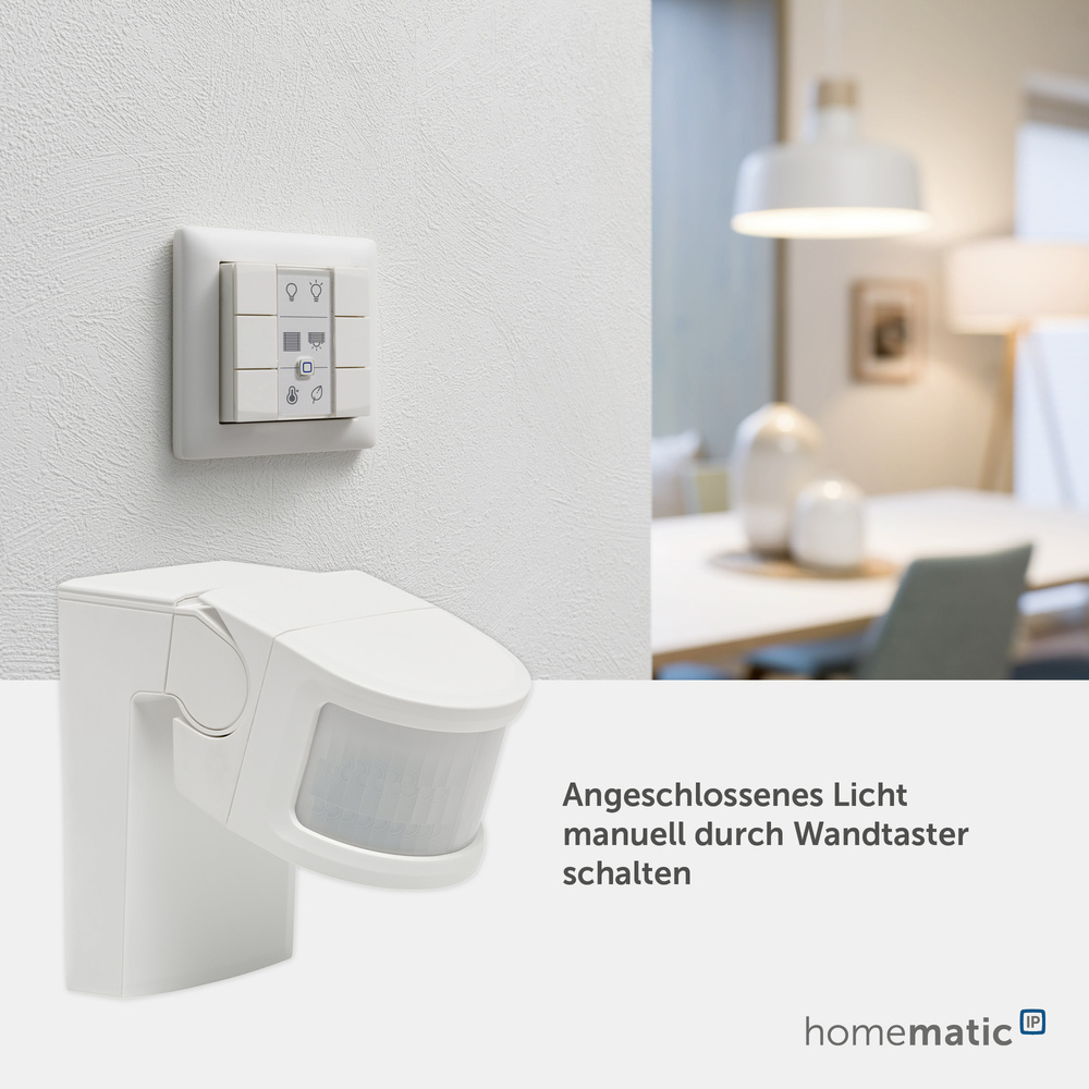 Homematic IP Smart Home Bewegungsmelder mit Schaltaktor – außen, HmIP-SMO230