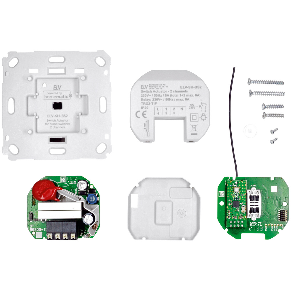 ELV Smart Home ARR-Bausatz Schaltaktor für Markenschalter 2-fach ELV-SH-BS2 powered by Homematic IP