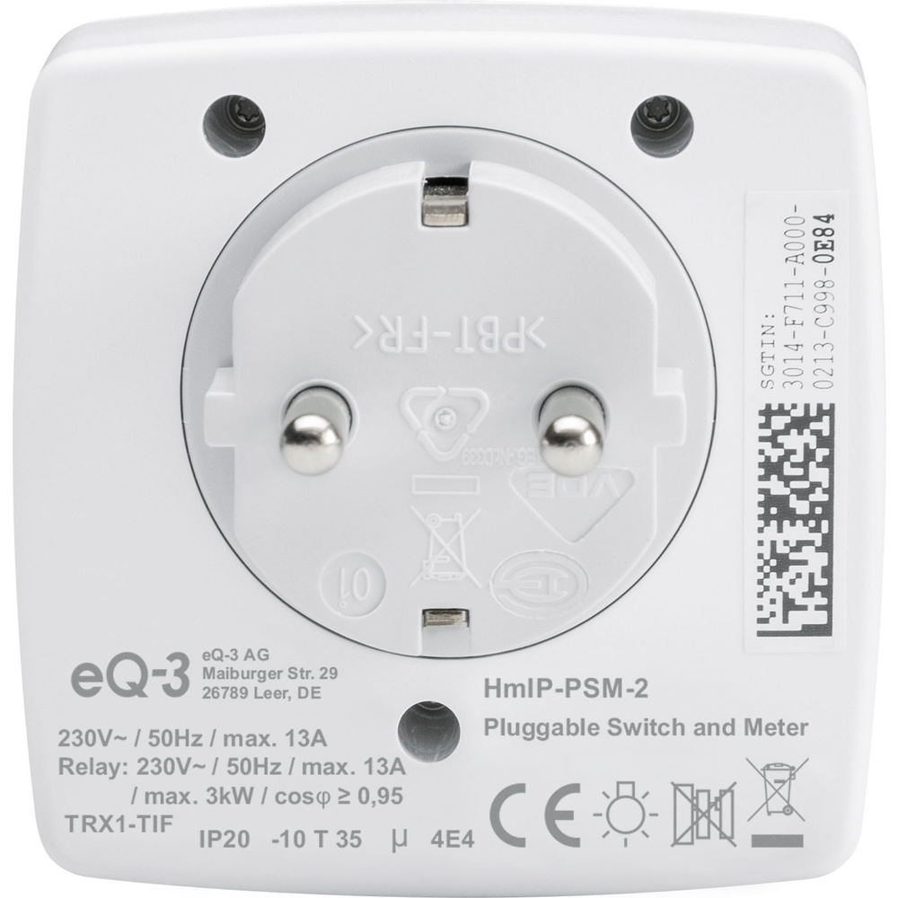 Homematic IP Smart Home Schalt-Mess-Steckdose, HmIP-PSM-2