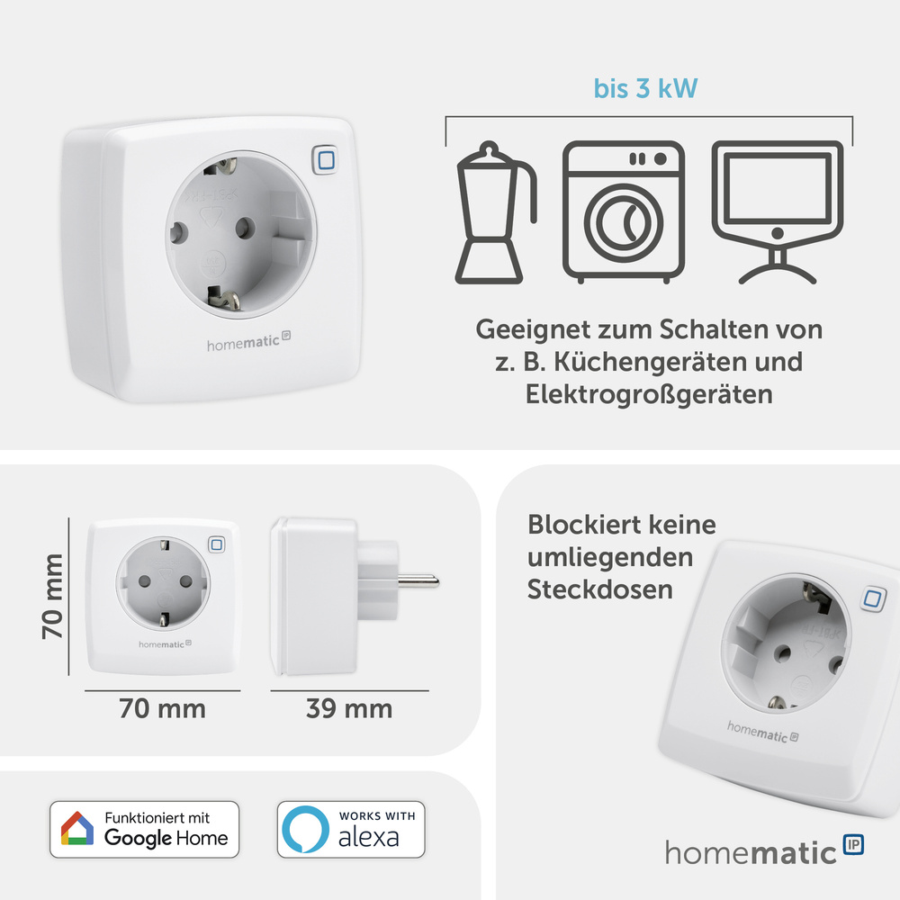 Homematic IP Smart Home Schaltsteckdose, HmIP-PS-2