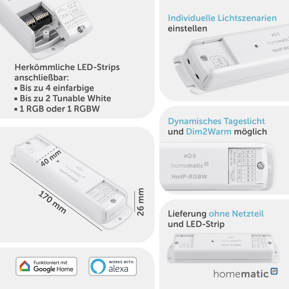Homematic IP Smart Home LED Controller – RGBW, HmIP-RGBW