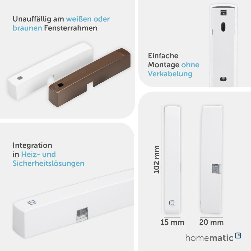 Homematic IP Smart Home Fenster- und Türkontakt – optisch, HmIP-SWDO-2