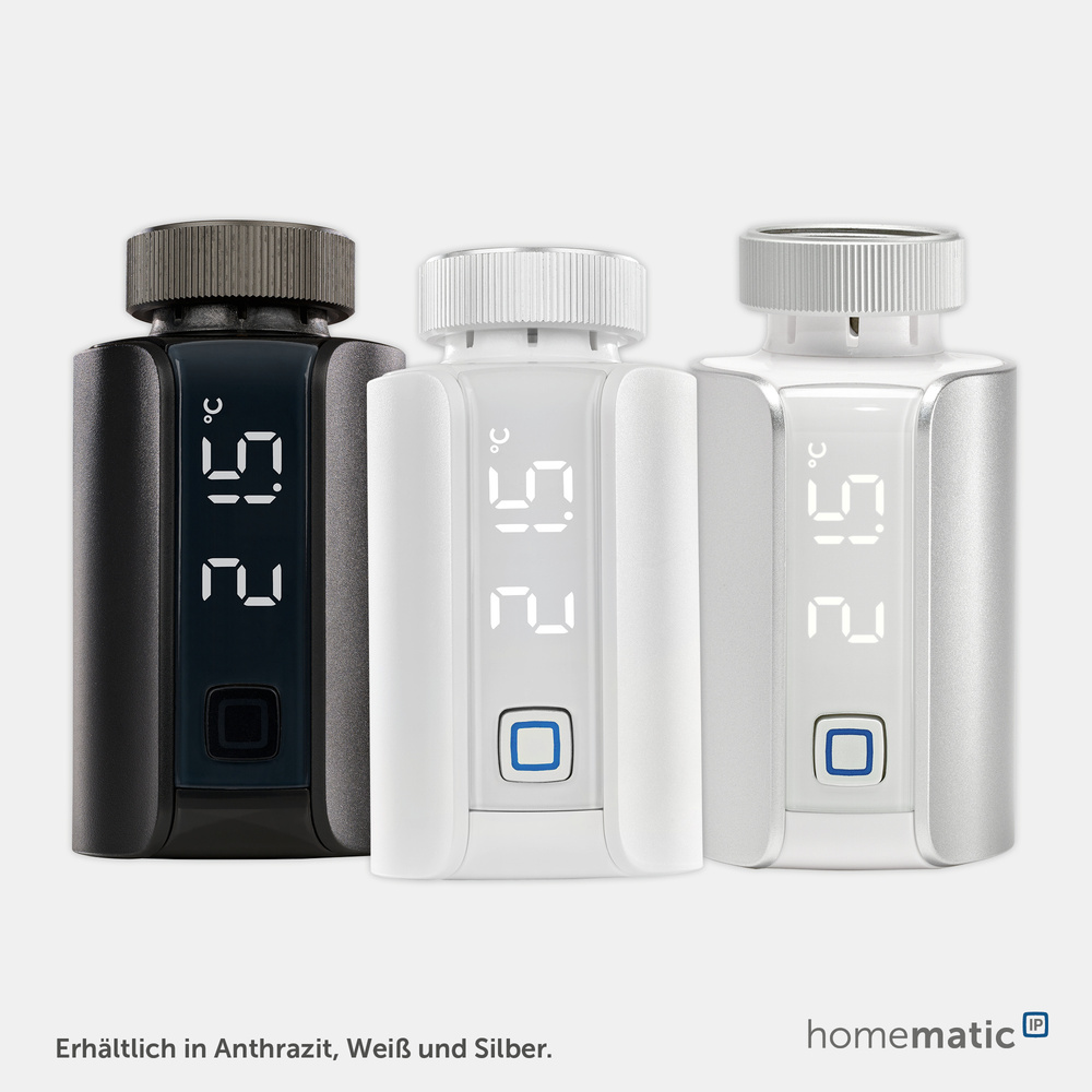 Homematic IP Smart Home Heizkörperthermostat – Evo, anthrazit, HmIP-eTRV-E-A