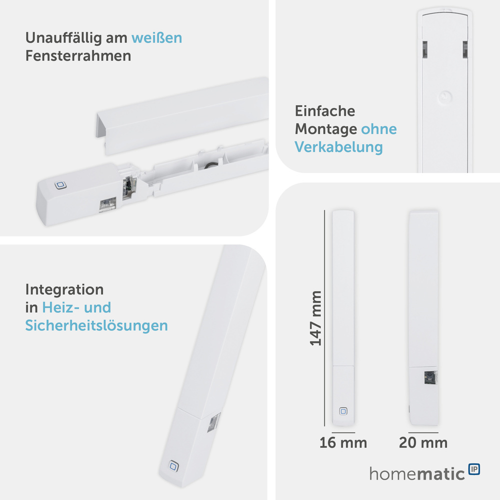 Homematic IP Smart Home Fenster- und Türkontakt – optisch, plus, HmIP-SWDO-PL-2