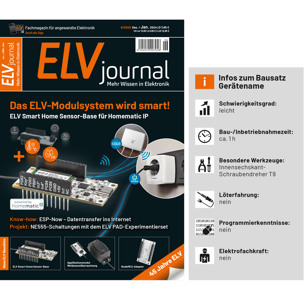 ELV Bausatz Applikationsmodul Weidezaunüberwachung ELV-AM-FD