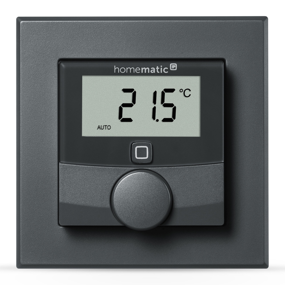 Homematic IP Smart Home Wandthermostat mit Luftfeuchtigkeitssensor, anthrazit, HmIP-WTH-A