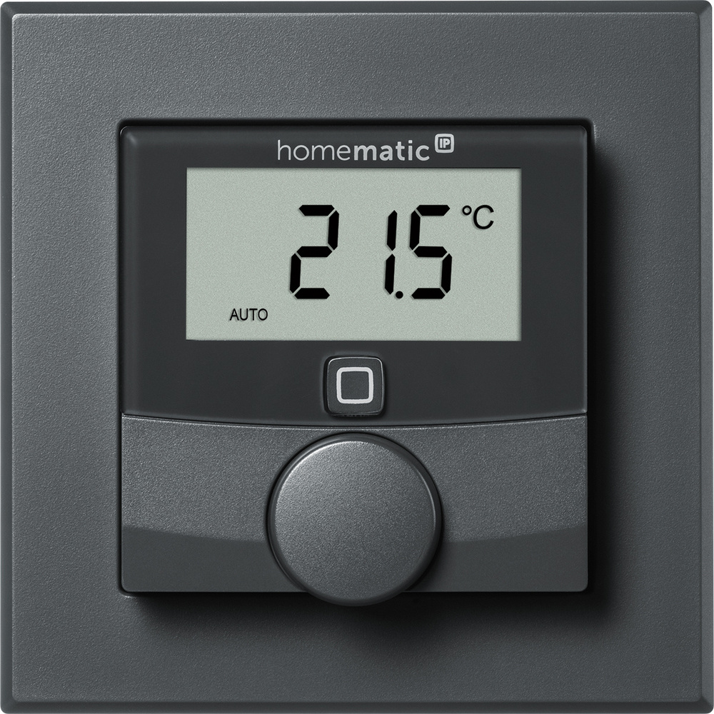 Homematic IP Smart Home Wandthermostat mit Luftfeuchtigkeitssensor, anthrazit, HmIP-WTH-A