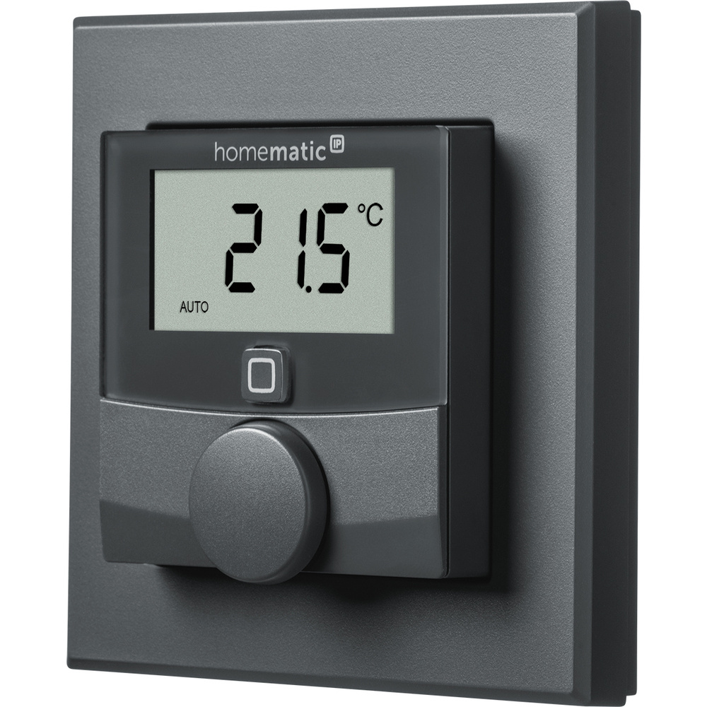 Homematic IP Smart Home Wandthermostat mit Luftfeuchtigkeitssensor, anthrazit, HmIP-WTH-A