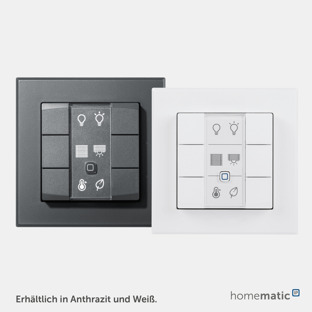 Homematic IP Smart Home Wandtaster – 6-fach, anthrazit, HmIP-WRC6-A