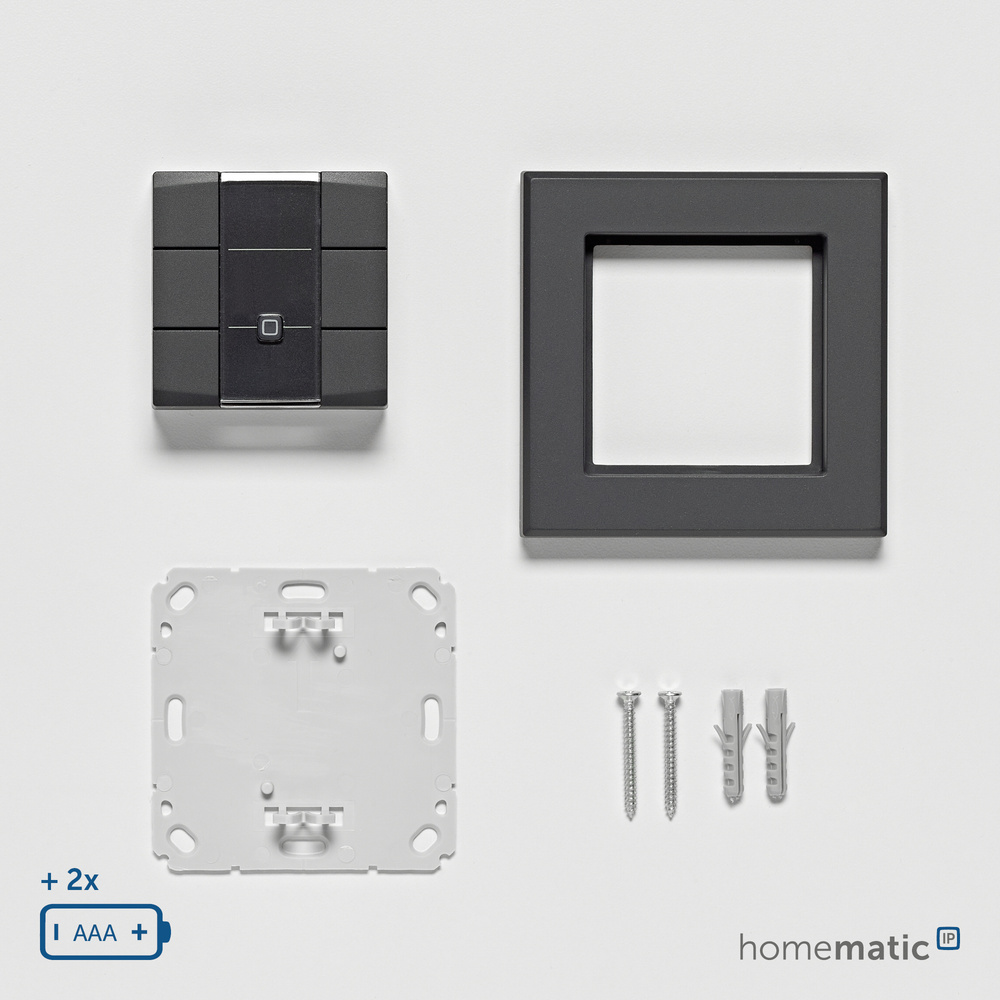 Homematic IP Smart Home Wandtaster – 6-fach, anthrazit, HmIP-WRC6-A