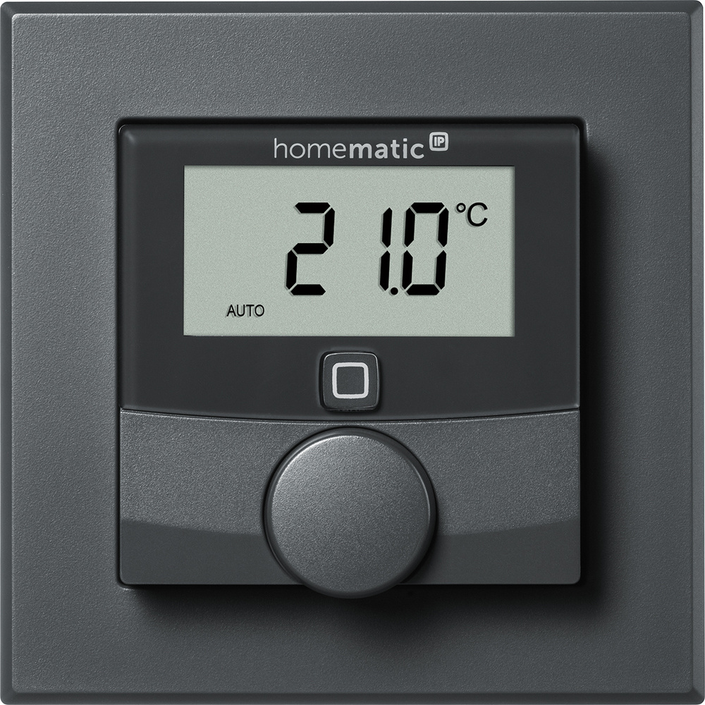 Homematic IP Smart Home Wandthermostat mit Schaltausgang – für Markenschalter, anthrazit, HmIP-BWTH-A