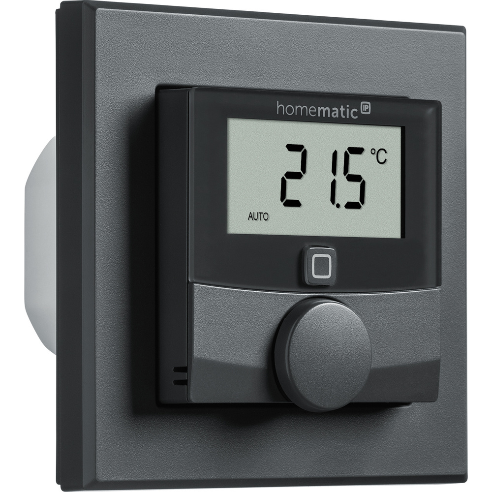 Homematic IP Smart Home Wandthermostat mit Schaltausgang – für Markenschalter, anthrazit, HmIP-BWTH-A