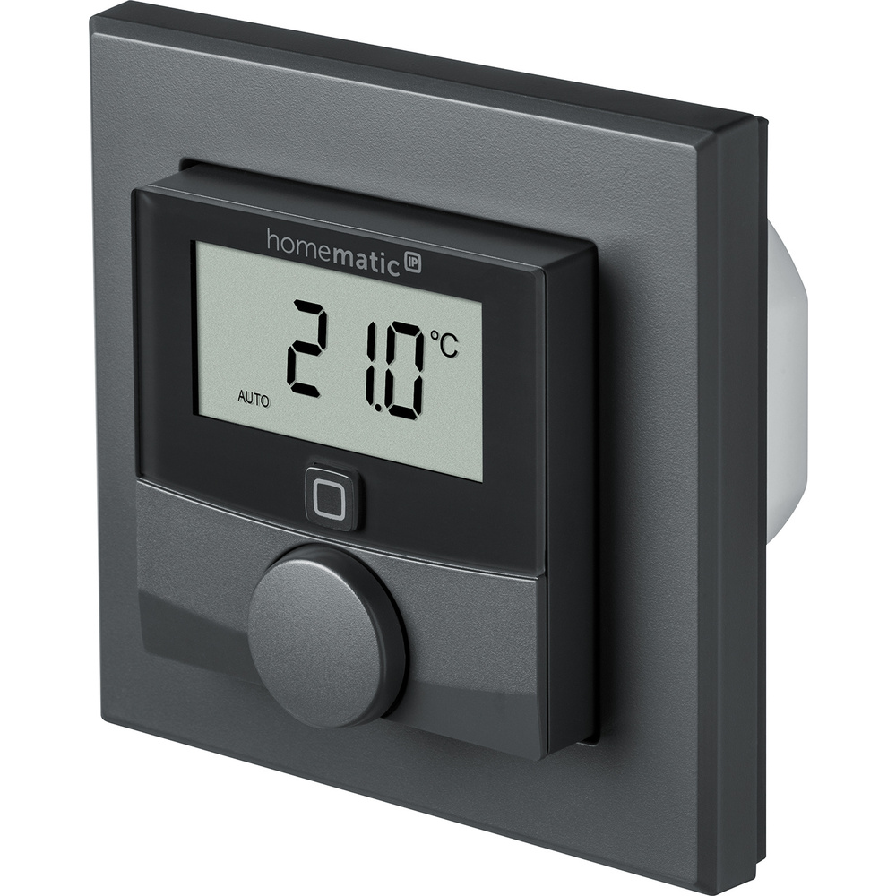 Homematic IP Smart Home Wandthermostat mit Schaltausgang – für Markenschalter, anthrazit, HmIP-BWTH-A