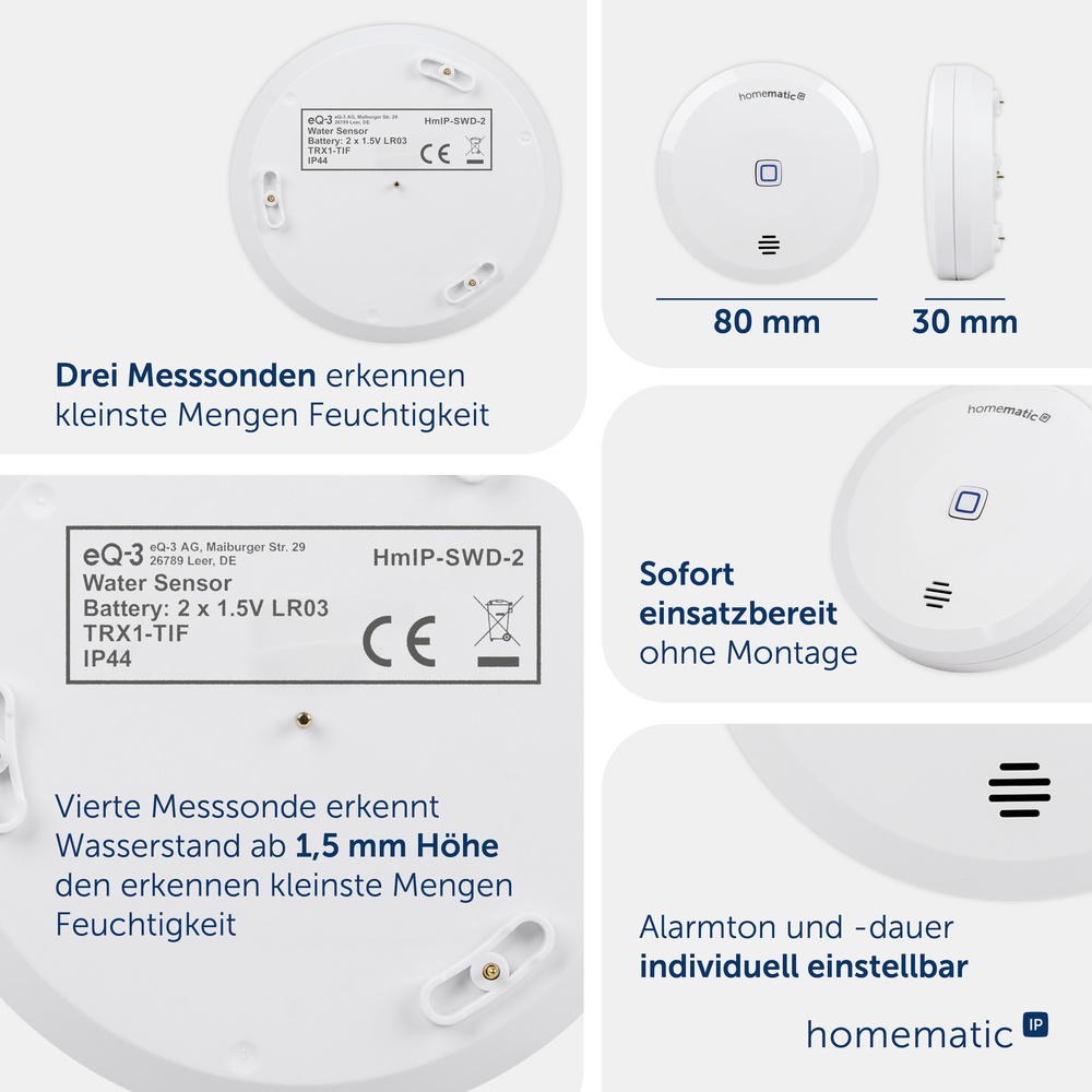 Homematic IP Smart Home Wassersensor, HmIP-SWD-2