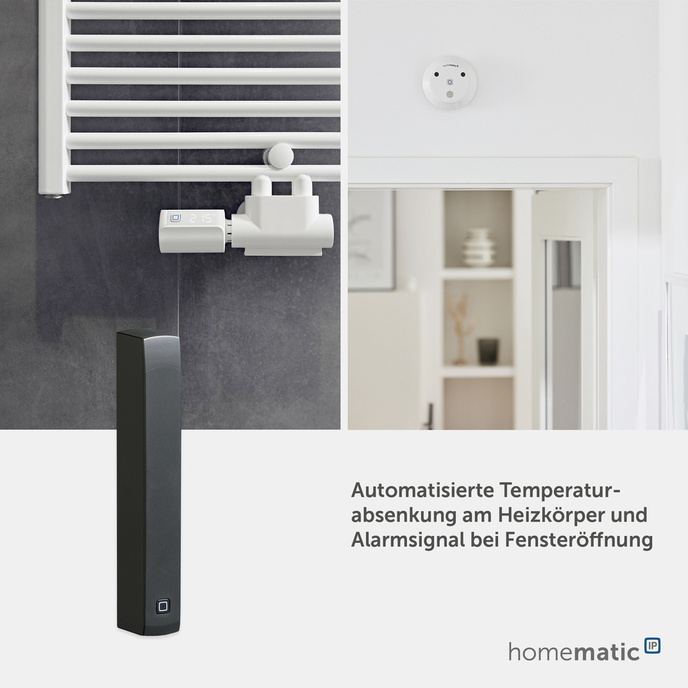 Homematic IP Smart Home Fenster- und Türkontakt – optisch, anthrazit, HmIP-SWDO-A
