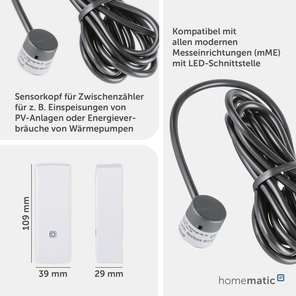 Homematic IP Smart Home Schnittstelle für digitale Stromzähler, HmIP-ESI-LED