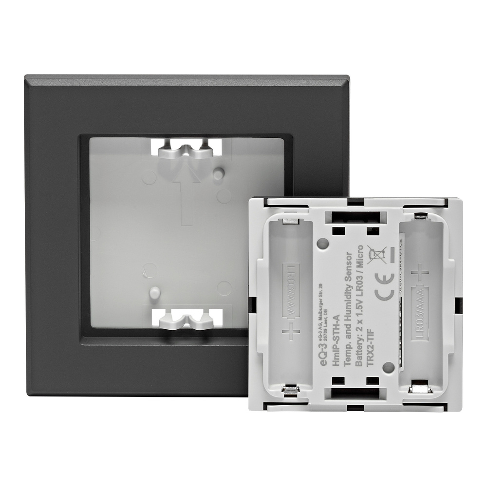 Homematic IP Smart Home Temperatur- und Luftfeuchtigkeitssensor – innen, anthrazit, HmIP-STH-A