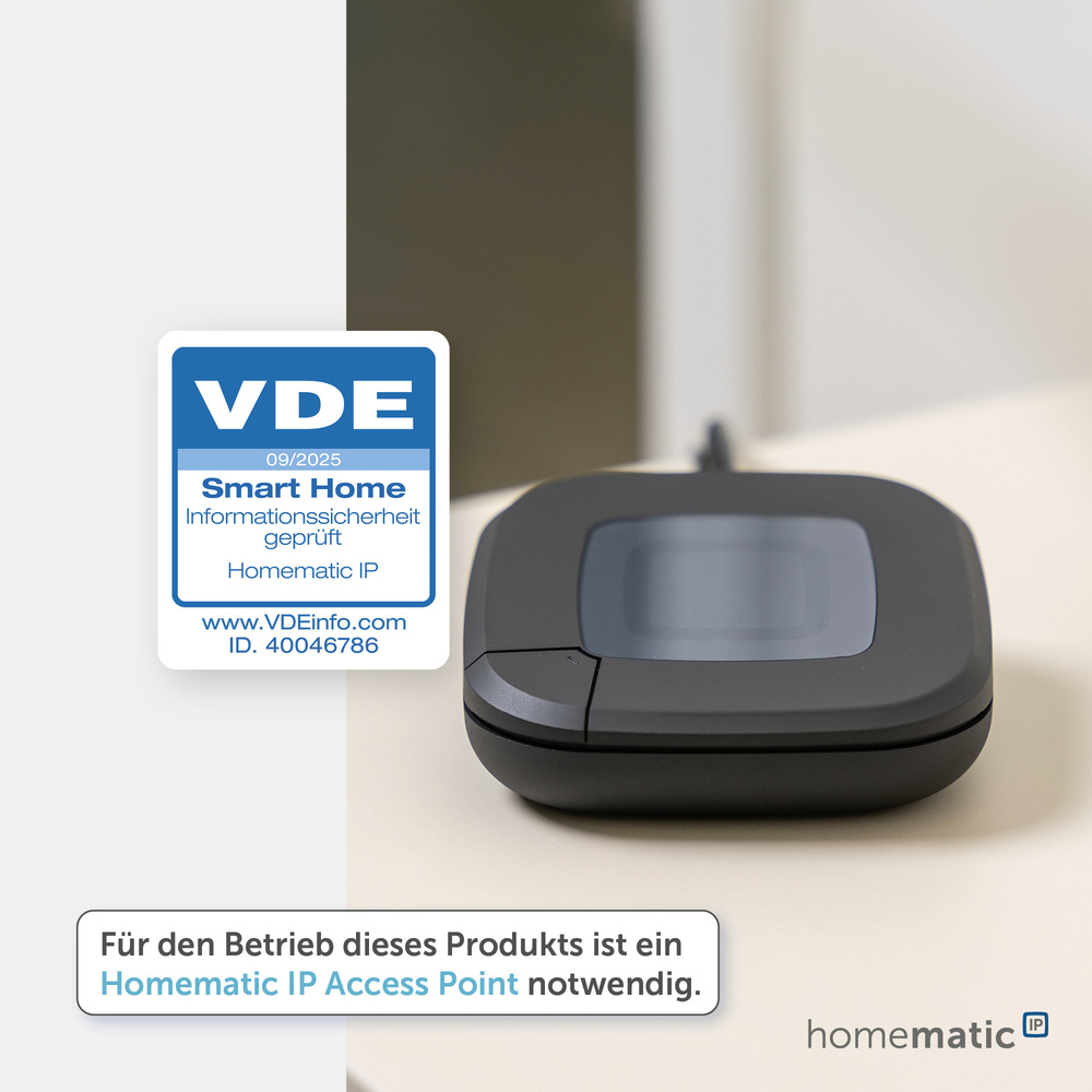 Homematic IP Smart Home Temperatur- und Luftfeuchtigkeitssensor mit Display – innen, anthrazit, HmIP-STHD-A