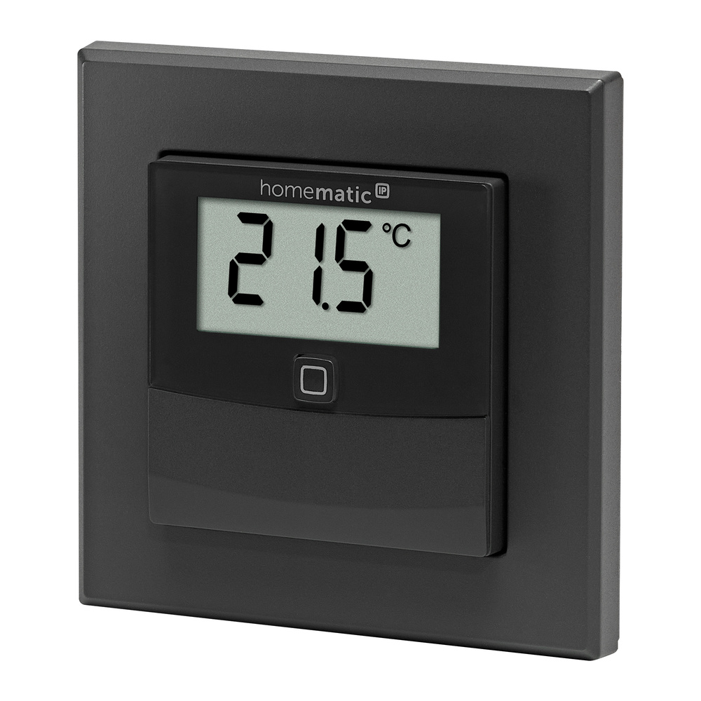 Homematic IP Smart Home Temperatur- und Luftfeuchtigkeitssensor mit Display – innen, anthrazit, HmIP-STHD-A