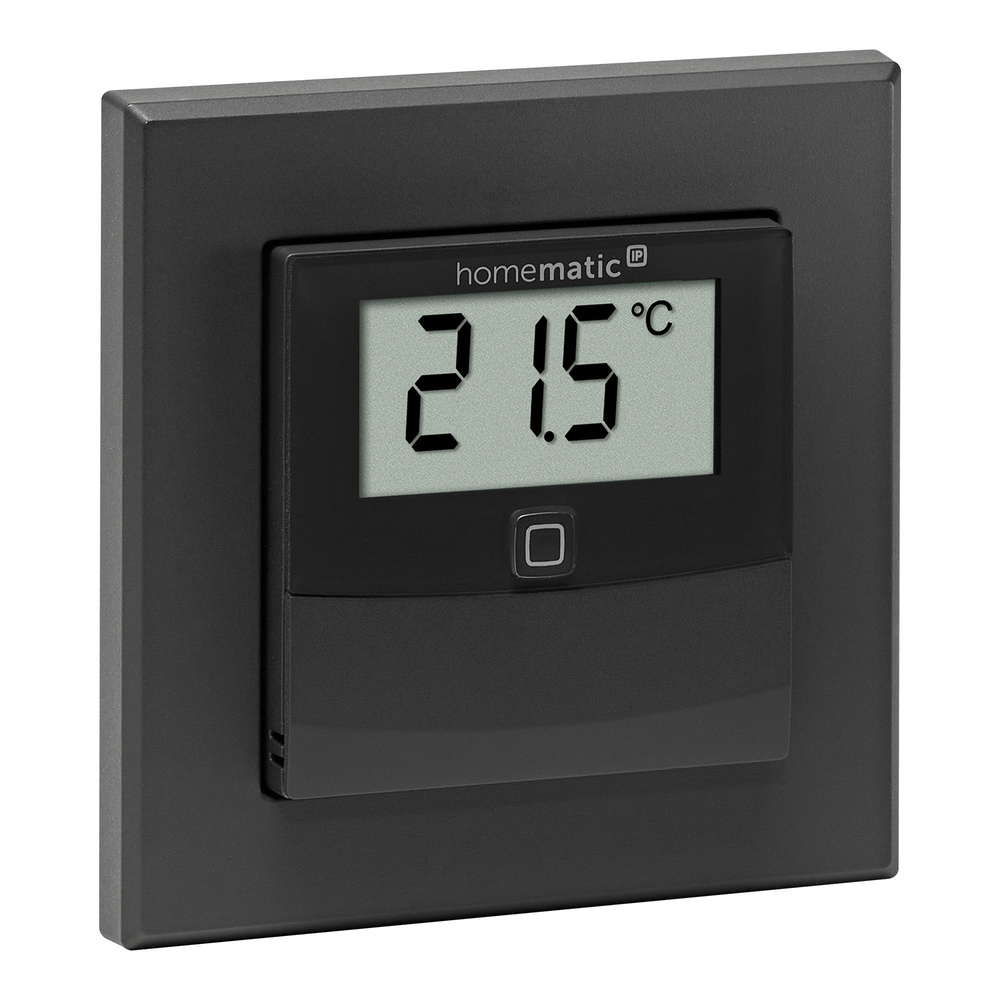 Homematic IP Smart Home Temperatur- und Luftfeuchtigkeitssensor mit Display – innen, anthrazit, HmIP-STHD-A