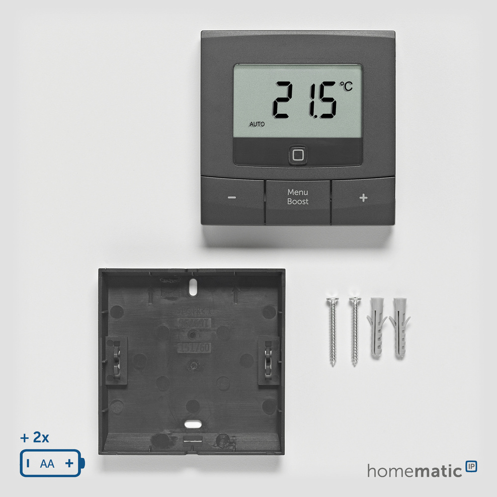 Homematic IP Smart Home Wandthermostat – basic, anthrazit, HmIP-WTH-B-A