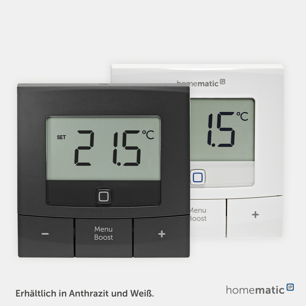 Homematic IP Smart Home Wandthermostat – basic, anthrazit, HmIP-WTH-B-A