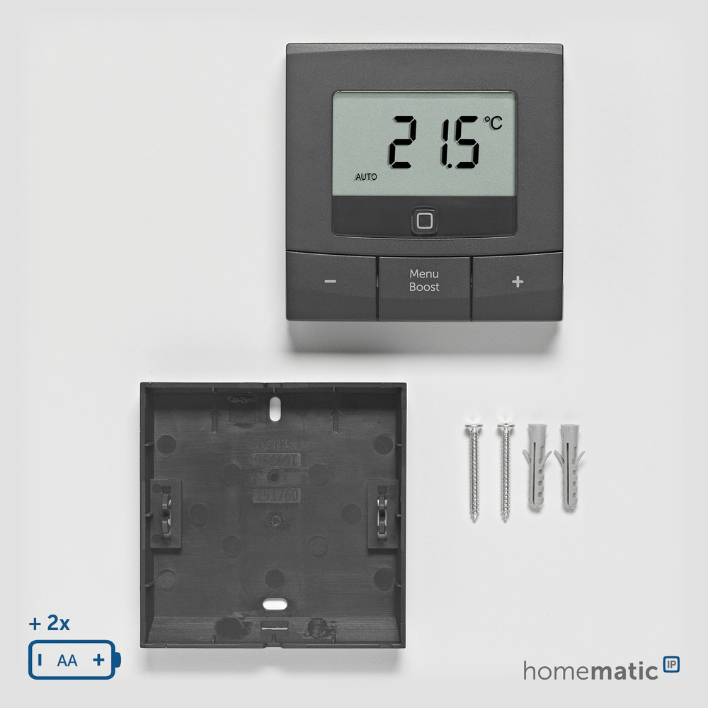 Homematic IP Smart Home Wandthermostat – basic, anthrazit, HmIP-WTH-B-A