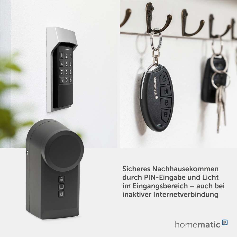 Homematic IP Smart Home Türschlossantrieb, anthrazit, HmIP-DLD-A