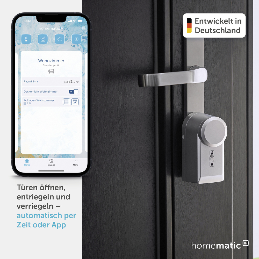 Homematic IP Smart Home Türschlossantrieb, silber, HmIP-DLD-S