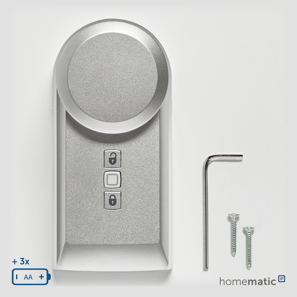 Homematic IP Smart Home Türschlossantrieb, silber, HmIP-DLD-S