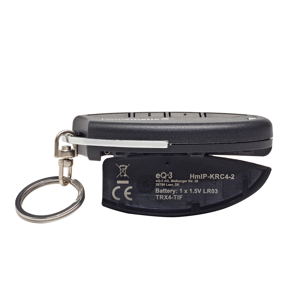 Homematic IP Smart Home Schlüsselbundfernbedienung – 4 Tasten, HmIP-KRC4-2