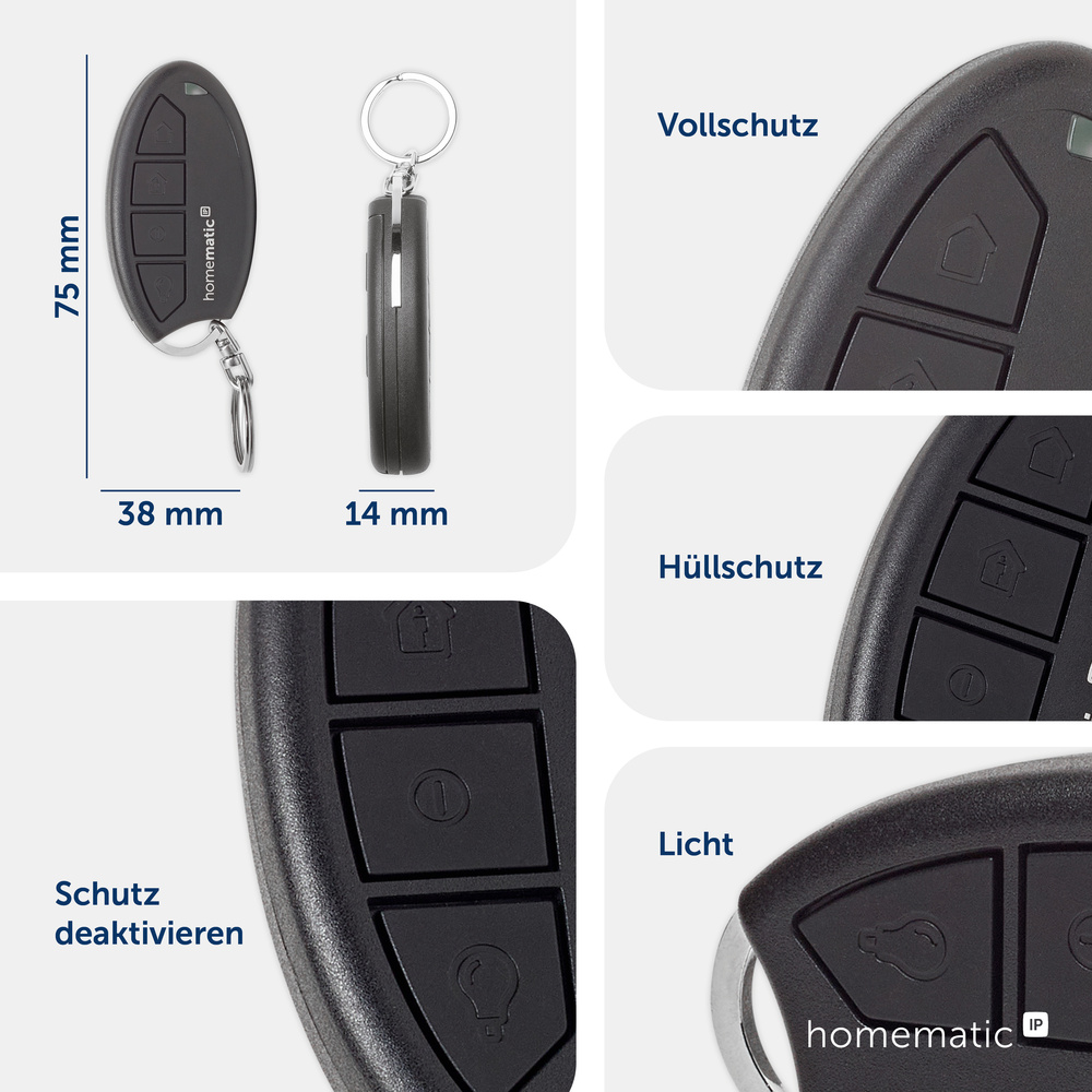 Homematic IP Schlüsselbundfernbedienung – Alarm HmIP-KRCA-2