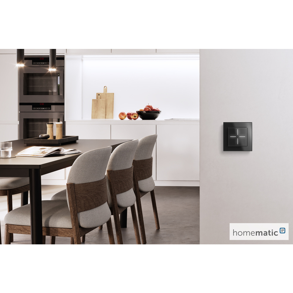 Homematic IP Glasrahmen,  1-Fach, Schwarz, HmIP-GF1-A
