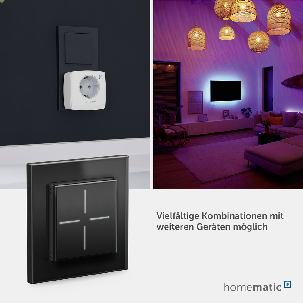 Homematic IP Smart Home Glastaster, schwarz, HmIP-WGS-A