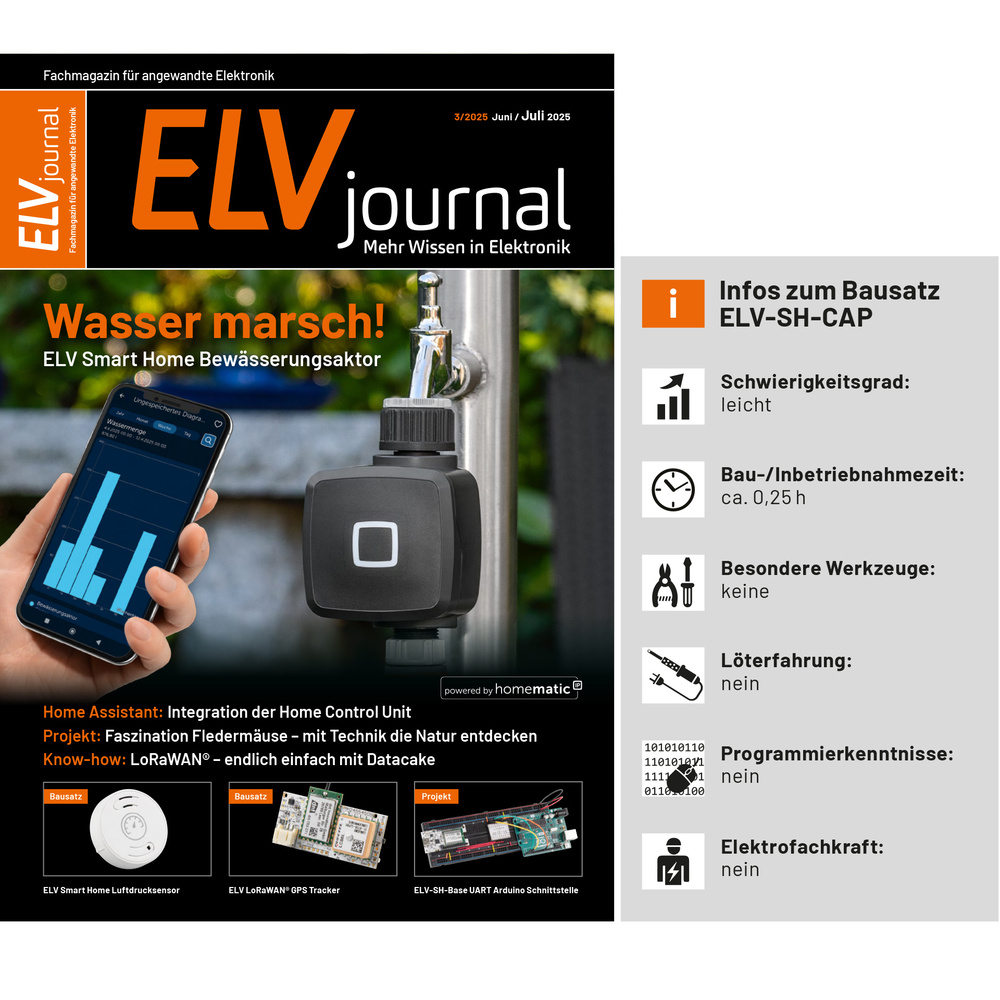 ELV Smart Home ARR-Bausatz Luftdrucksensor Kompakt ELV-SH-CAP, powered by Homematic IP