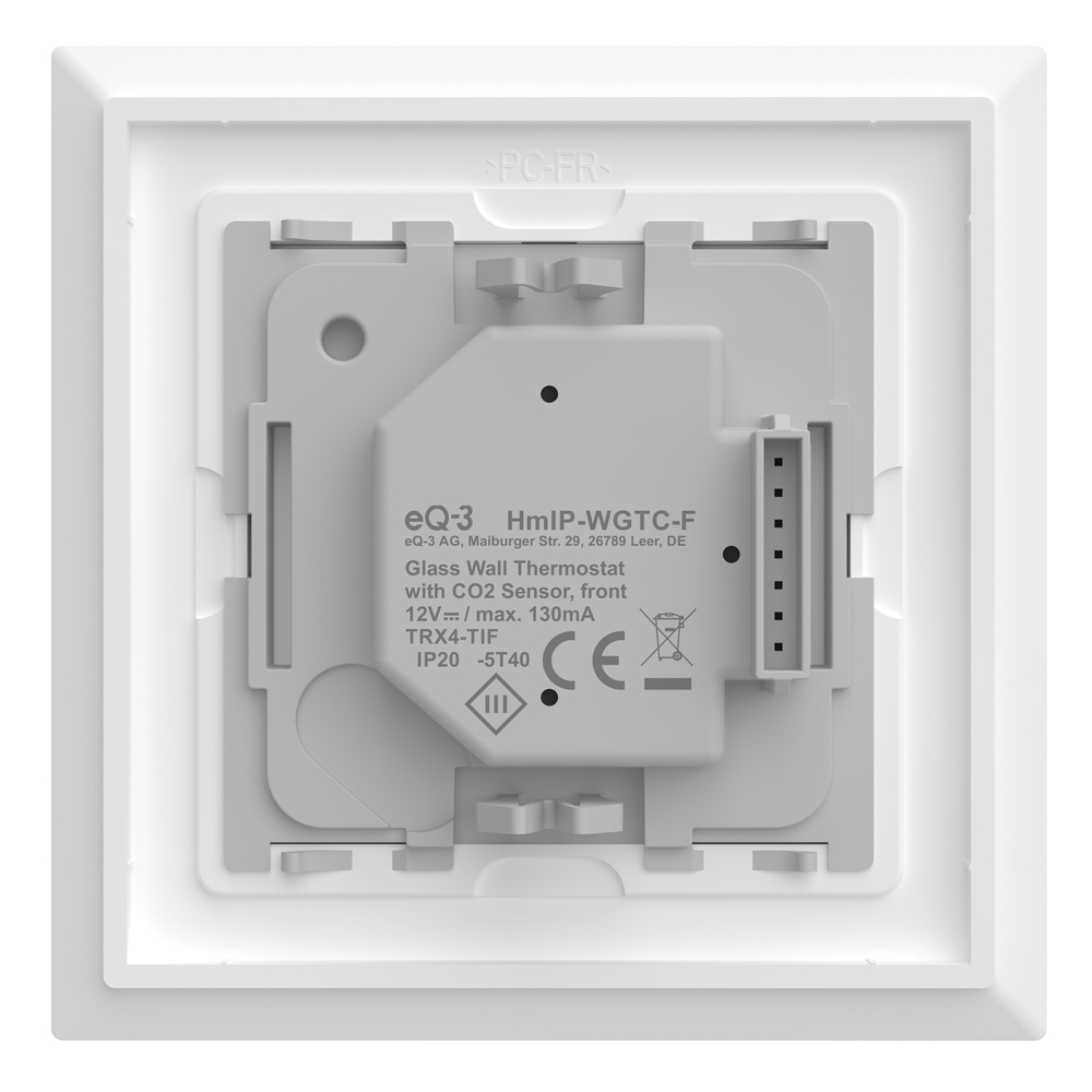 Homematic IP Smart Home Glas-Wandthermostat mit CO2-Sensor, weiß, HmIP-WGTC