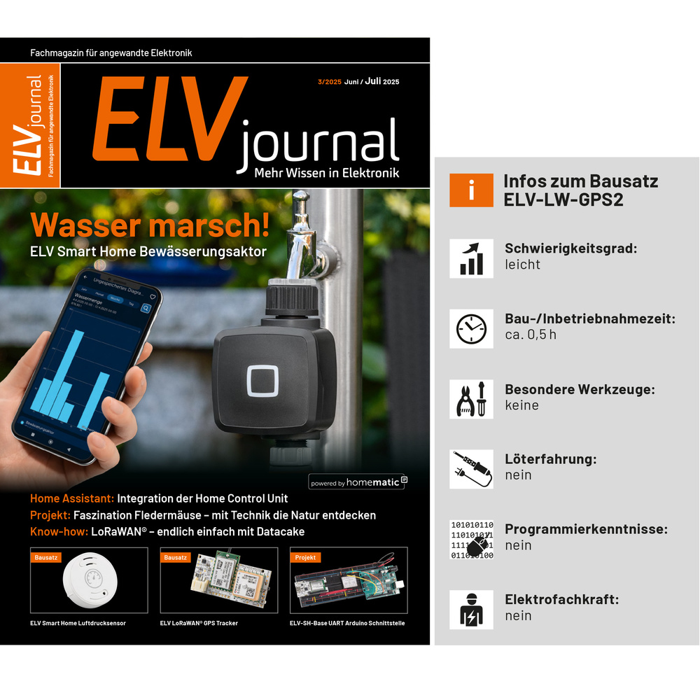 ELV LoRaWAN GPS Tracker (batteriebetrieben), ELV-LW-GPS2