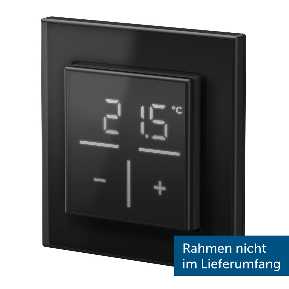 Homematic IP Smart Home Glas-Wandthermostat, Schwarz, HmIP-WGT-A