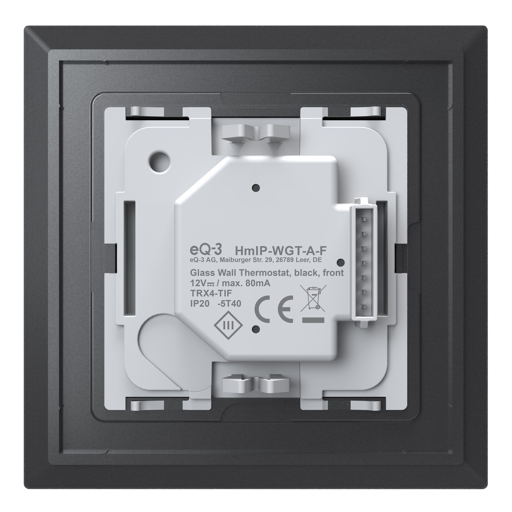 Homematic IP Smart Home Glas-Wandthermostat, Schwarz, HmIP-WGT-A