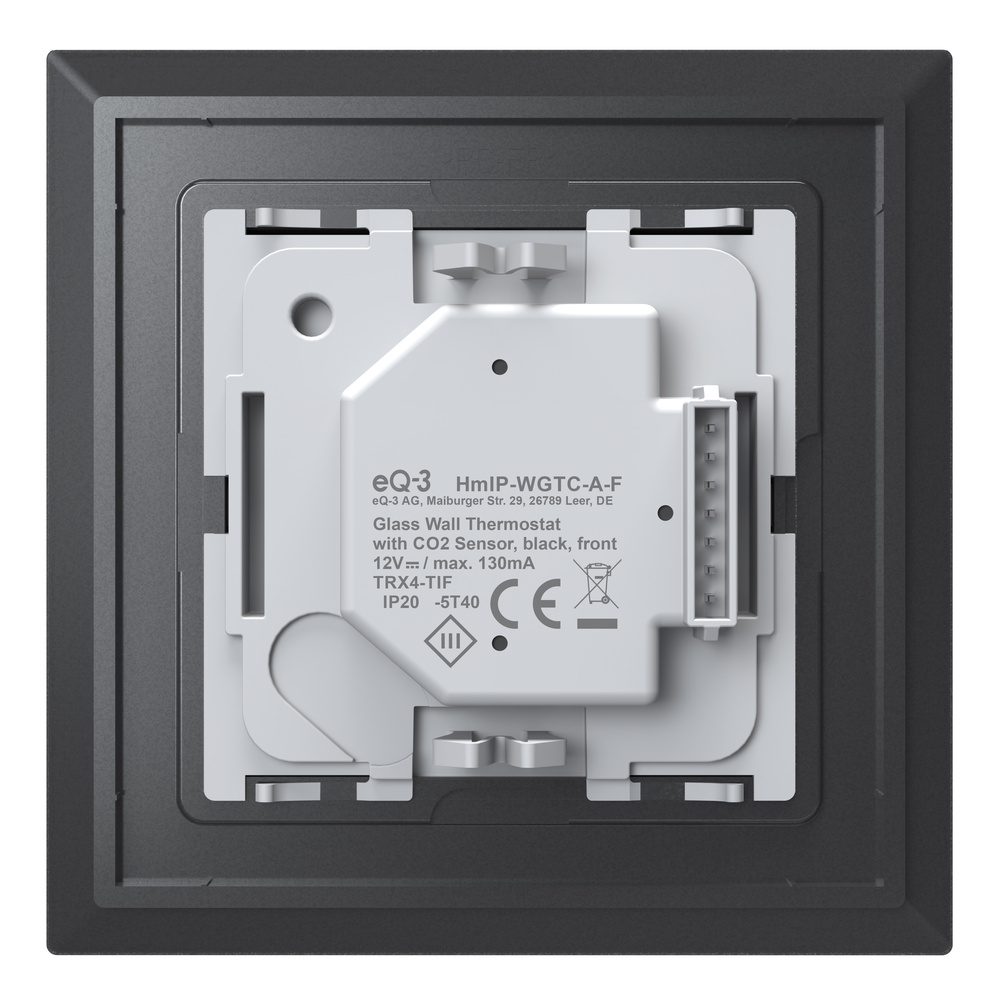 Homematic IP Smart Home  Glas-Wandthermostat mit CO2-Sensor, schwarz, HmIP-WGTC-A