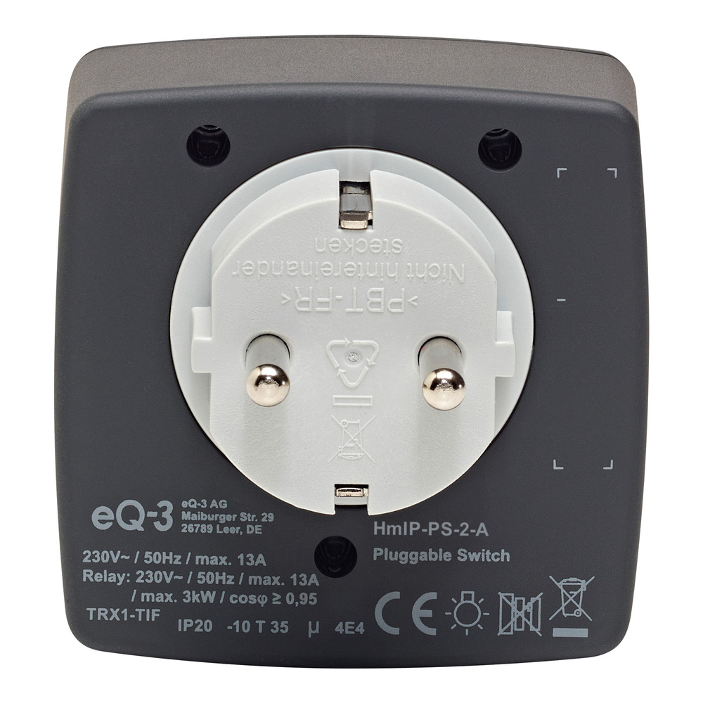 Homematic IP Smart Home Schaltsteckdose, anthrazit, HmIP-PS-2-A