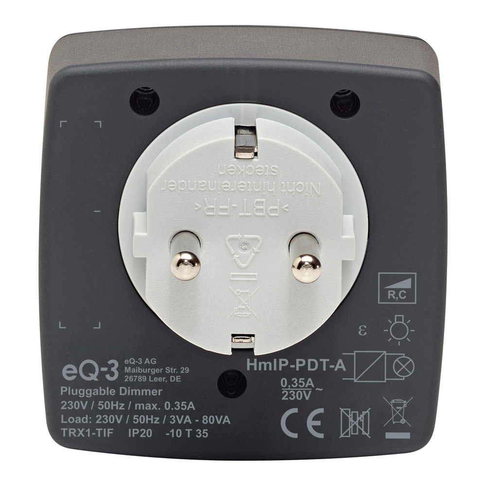 Homematic IP Smart Home Dimmer-Steckdose – Phasenabschnitt, anthrazit, HmIP-PDT-A