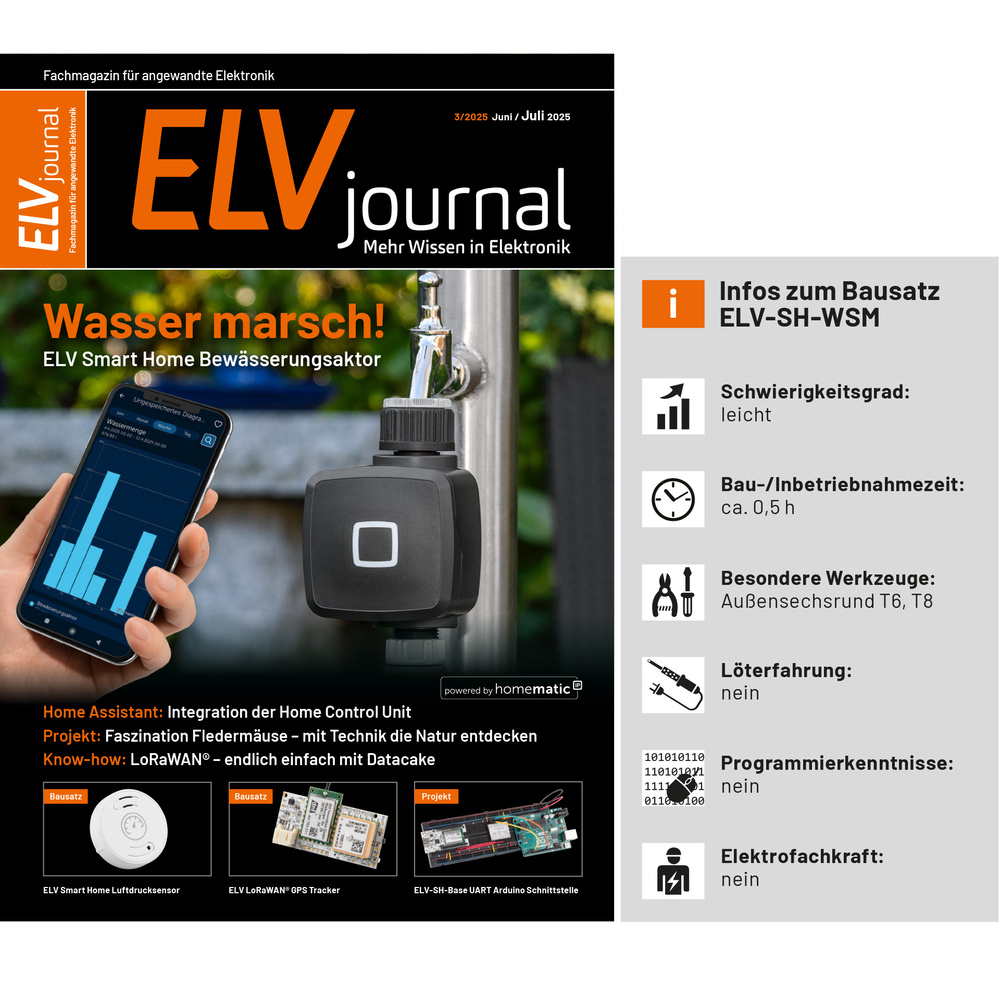 ELV Smart Home ARR-Bausatz Bewässerungsaktor ELV-SH-WSM, powered by Homematic IP