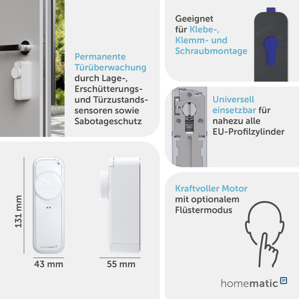 Homematic IP Smart Home Türschlossantrieb – pro, HmIP‑DLP