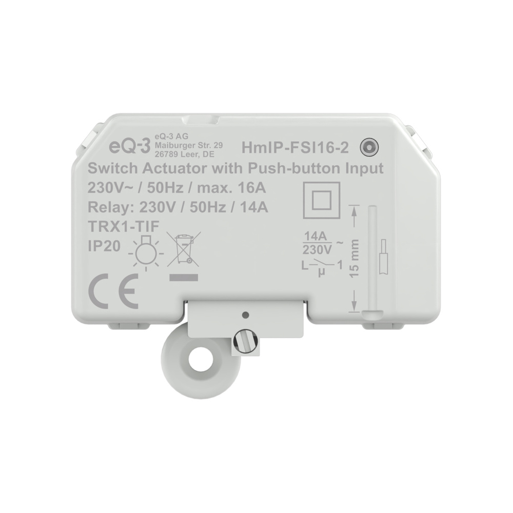 Homematic IP Smart Home Schaltaktor mit Tastereingang (16 A) – Unterputz, HmIP-FSI16-2